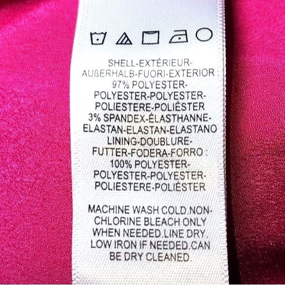 Dress The Population Iris Bright Fuschia Crepe Slit Gown Size M - Picture 10 of 12